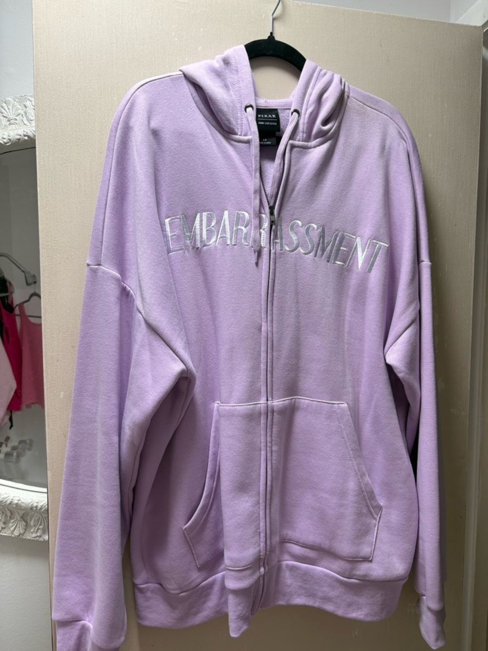 Embarrassment Lavender Zip-Front Hoodie Sweater